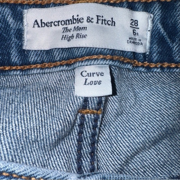 ABERCROMBIE & FITCH Curve Love The Mom High Rise Jean Distressed Size 28/6R - Picture 12 of 14